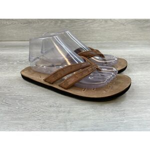 Keen Women's Sandal Flip-Flop Thong Strappy Slip-On Leather US 9 Brown Shoes